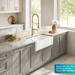 33” Fireclay Farmhouse Kitchen Sink Reversible Apron Front Double Bowl with Low Divider in Gloss White