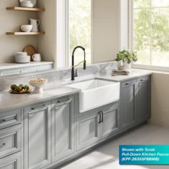 33” Fireclay Farmhouse Kitchen Sink Reversible Apron Front Single Bowl in Matte White