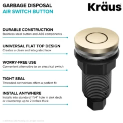 Flat-Top Garbage Disposal Air Switch Button in Spot-Free Antique Champagne Bronze