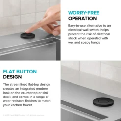 Flat-Top Garbage Disposal Air Switch Button in Matte Black