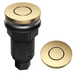 Flat-Top Garbage Disposal Air Switch Button in Brushed Brass