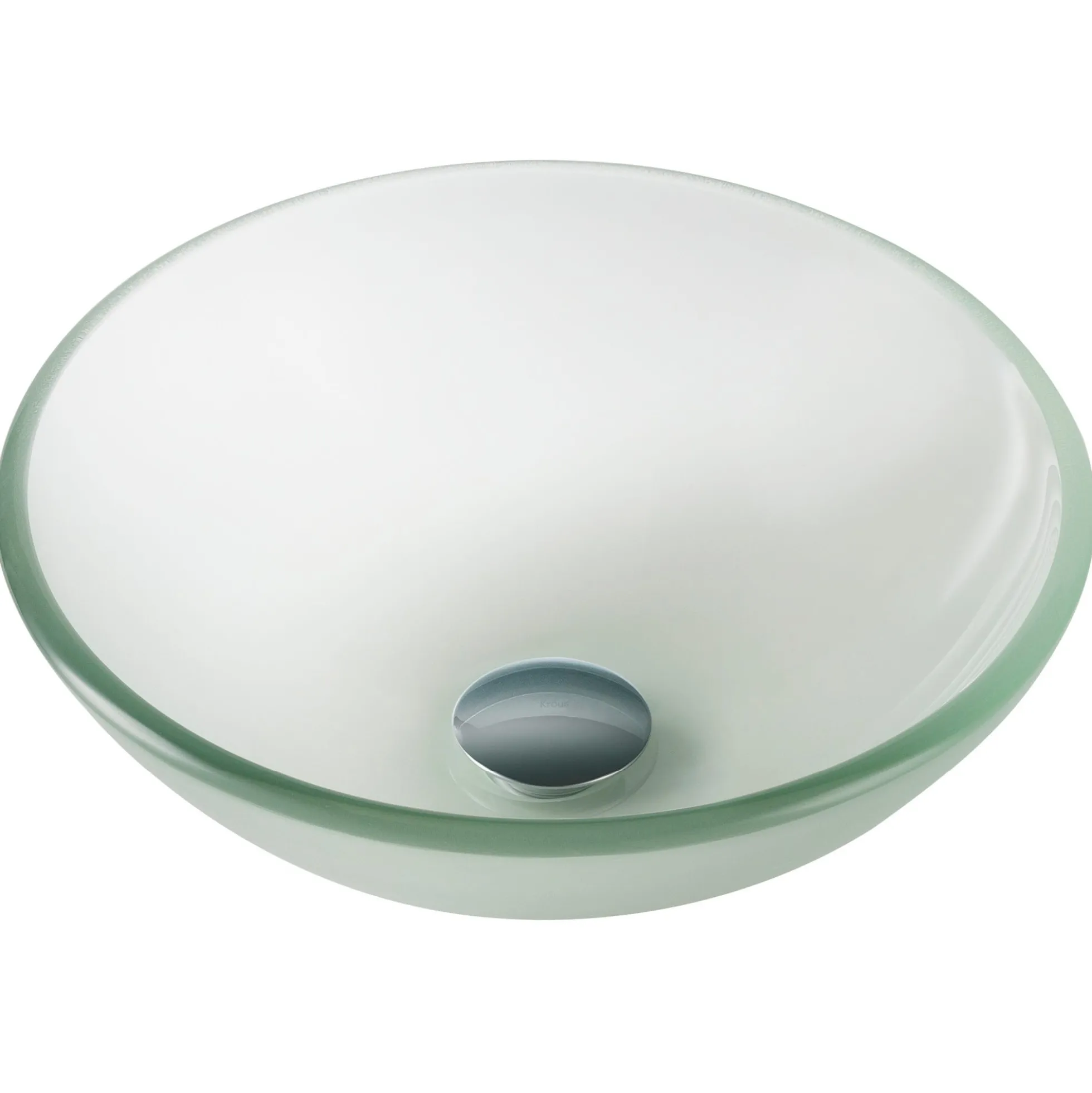 Frosted Glass Vessel 14" Bathroom Sink