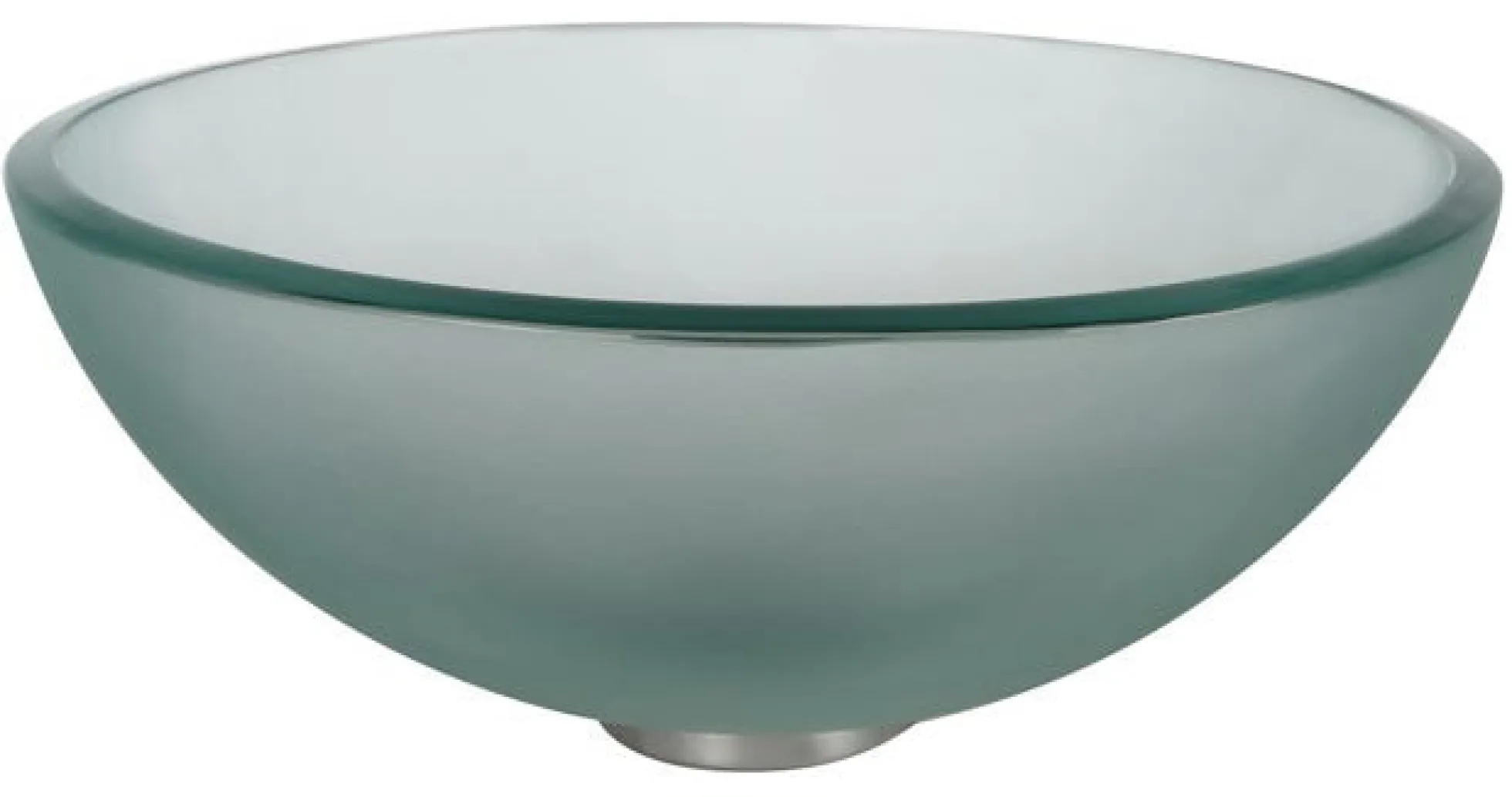 Frosted Glass Vessel 14" Bathroom Sink w/ Pop-Up Drain in Chrome