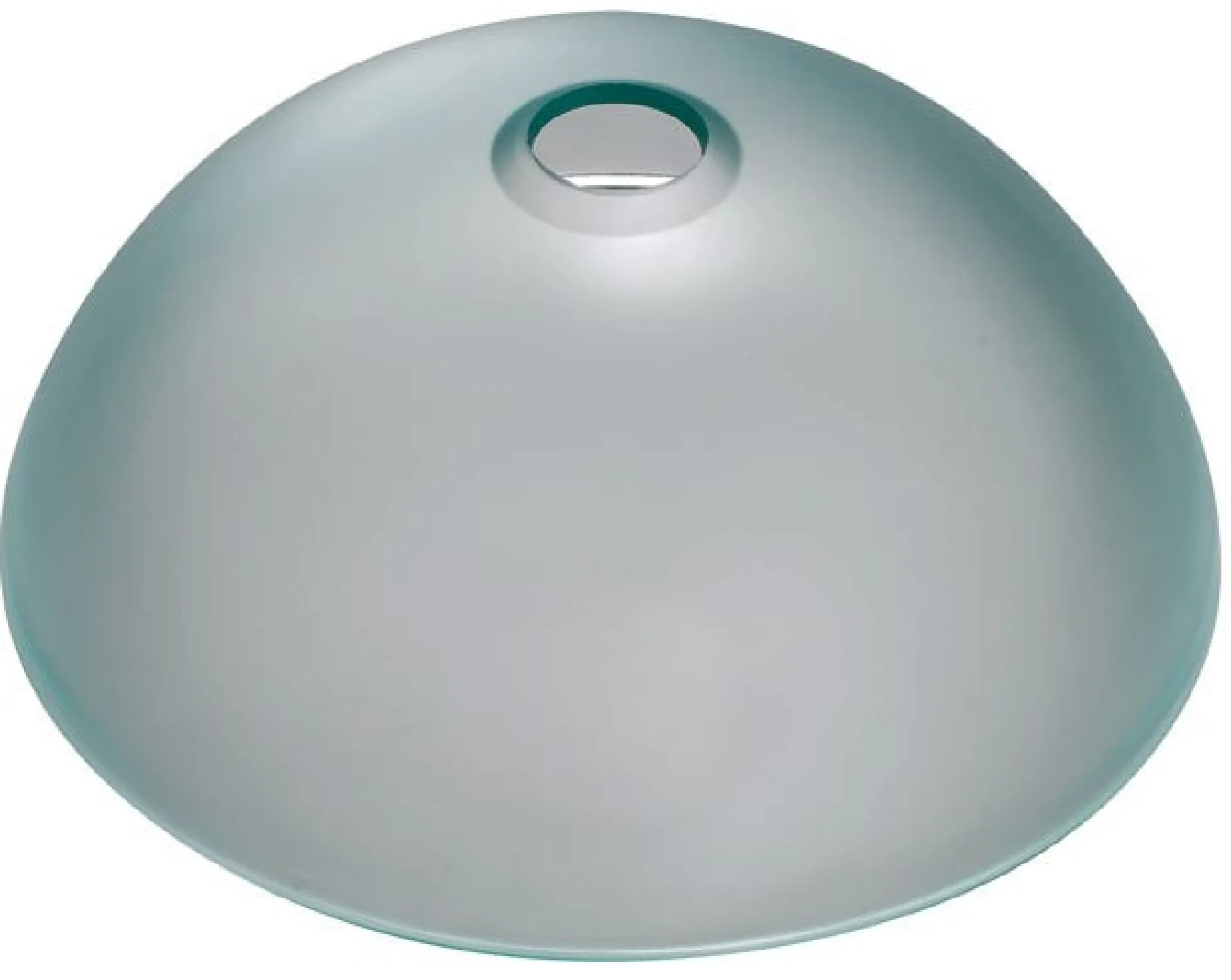 Frosted Glass Vessel 14" Bathroom Sink w/ Pop-Up Drain in Chrome