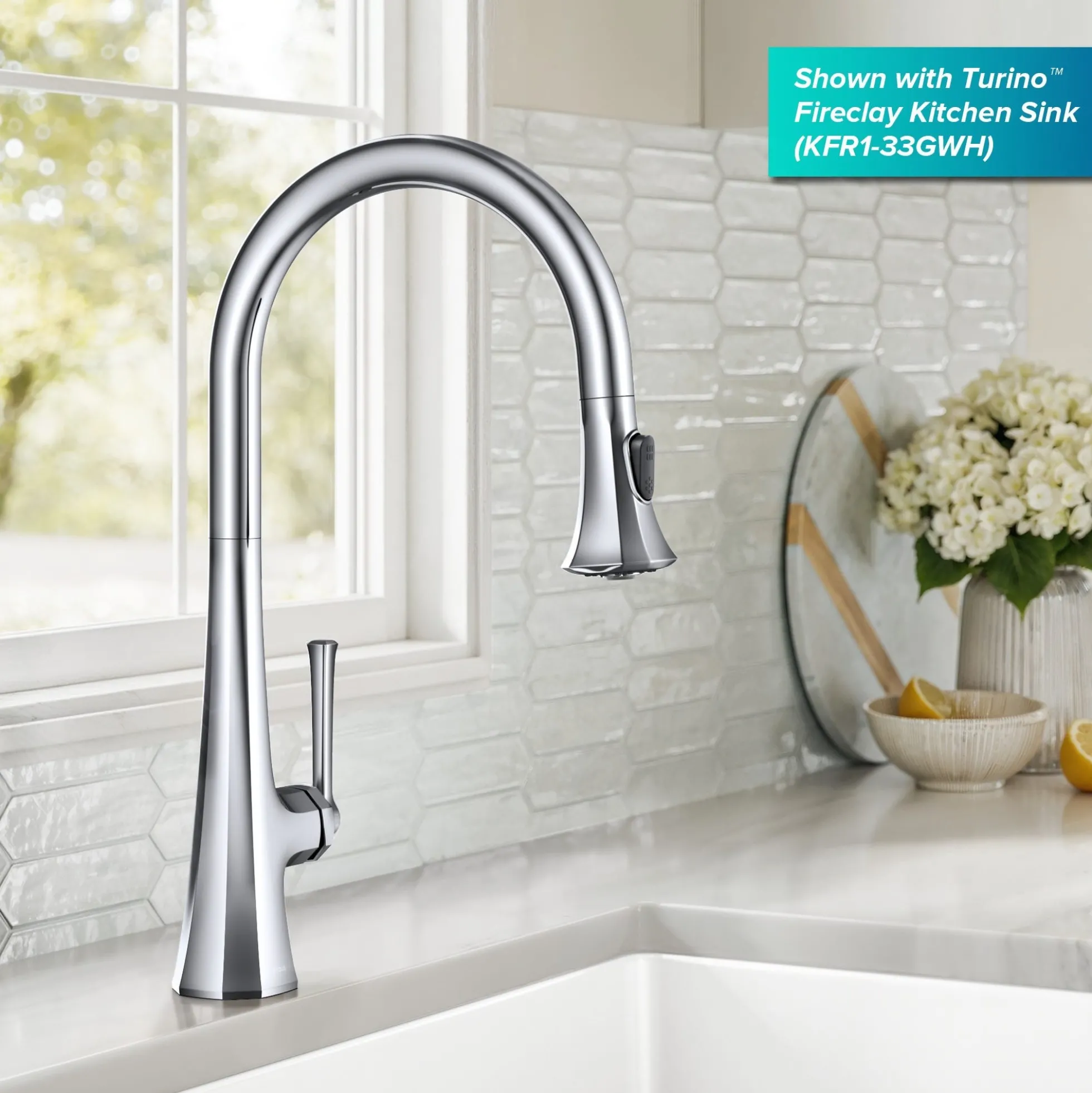 2-Function Single Handle Pull Down Kitchen Faucet in Chrome