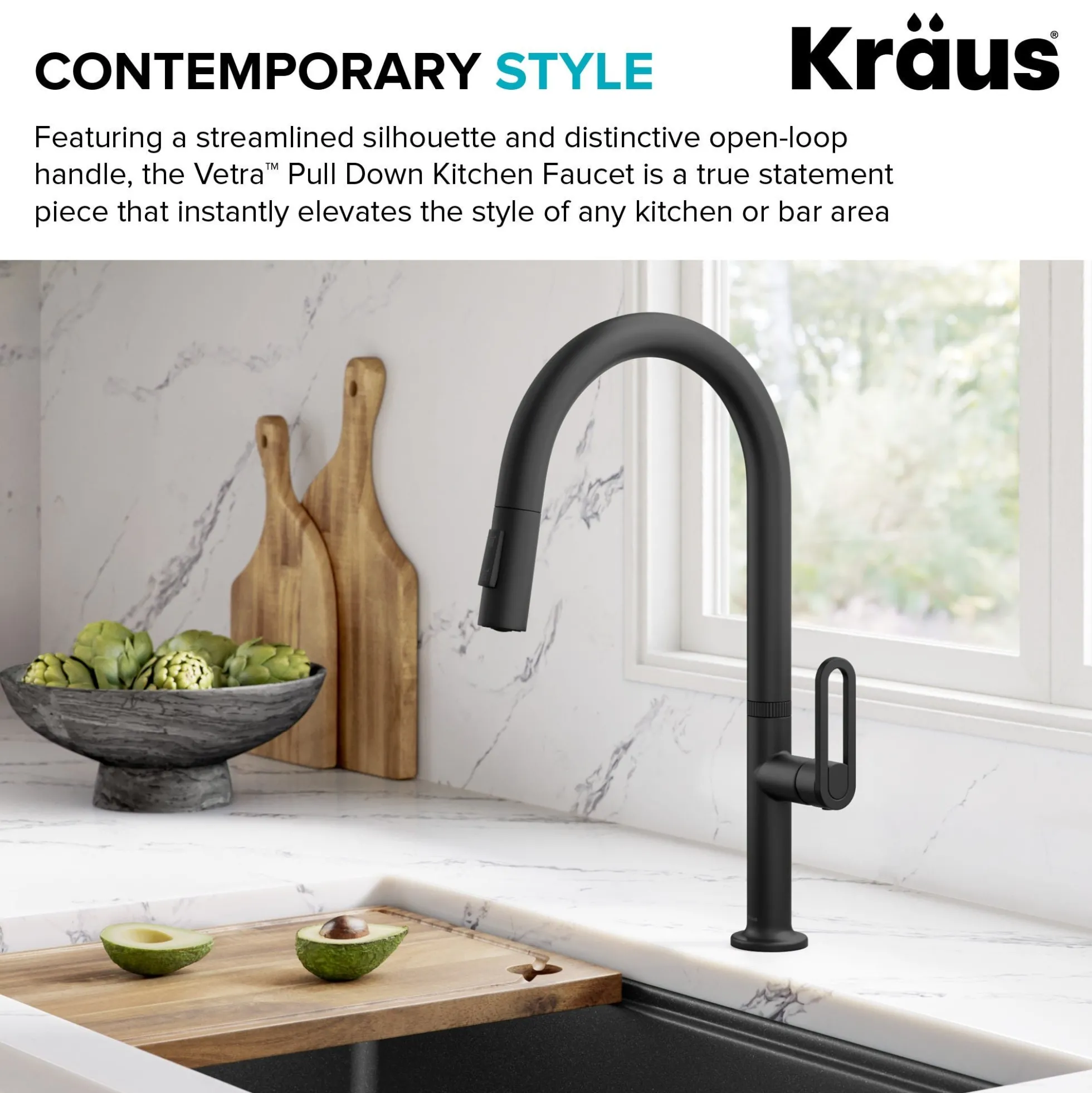 2-FunctionSingle HandlePull Down Kitchen Faucetin Matte Black