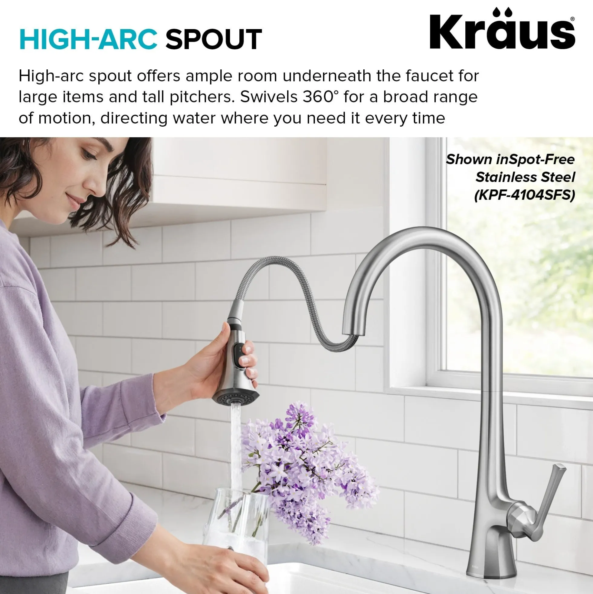2-Function Single Handle Pull Down Kitchen Faucet in Brushed Gold