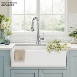 2-Function Single Handle Pull Down Kitchen Faucet in Brushed Gold