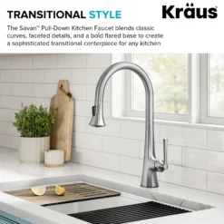 2-Function Single Handle Pull Down Kitchen Faucet in Spot-Free Stainless Steel