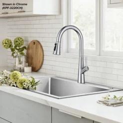 4-Function Single Handle Pull Down Kitchen Faucet with CleanSweep™ Blade Spray in Matte Black