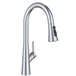 4-Function Single Handle Pull Down Kitchen Faucet with CleanSweep™ Blade Spray in Chrome