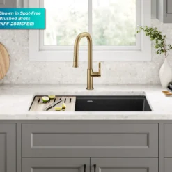 2-Function Single Handle Pull Down Kitchen Faucet in Matte Black