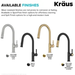 2-Function Single Handle Pull Down Kitchen Faucet in Spot-Free Brushed Brass / Matte Black