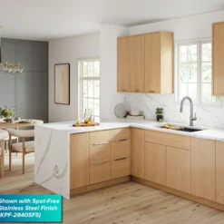 2-Function Single Handle Pull Down Kitchen Faucet in Spot-Free Brushed Brass