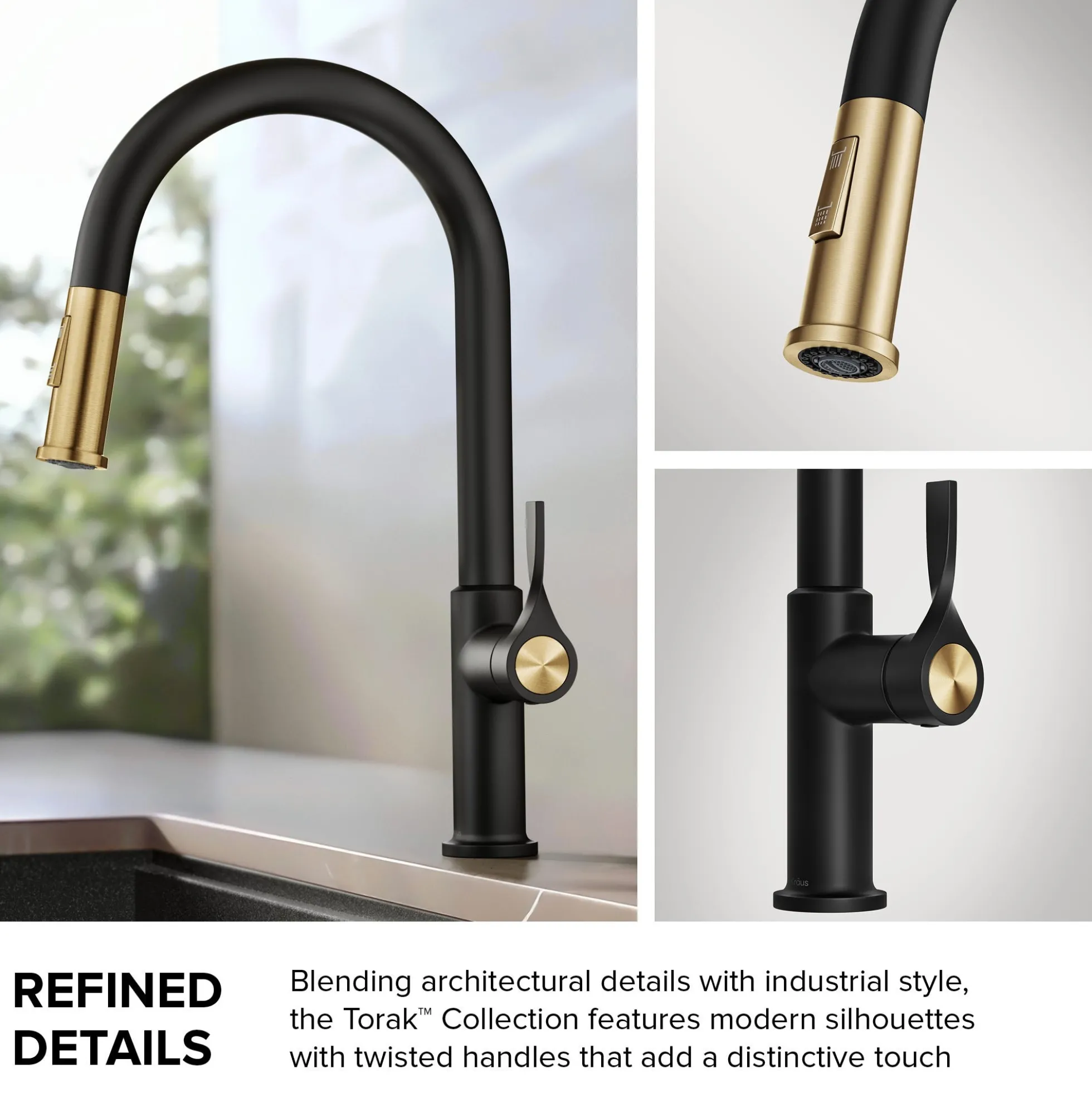 2-Function Single Handle Pull Down Kitchen Faucet in Matte Black