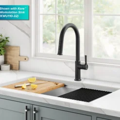 2-Function Single Handle Pull Down Kitchen Faucet in Matte Black