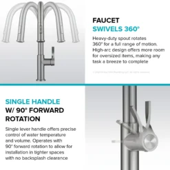 2-Function Single Handle Pull Down Kitchen Faucet in Matte Black