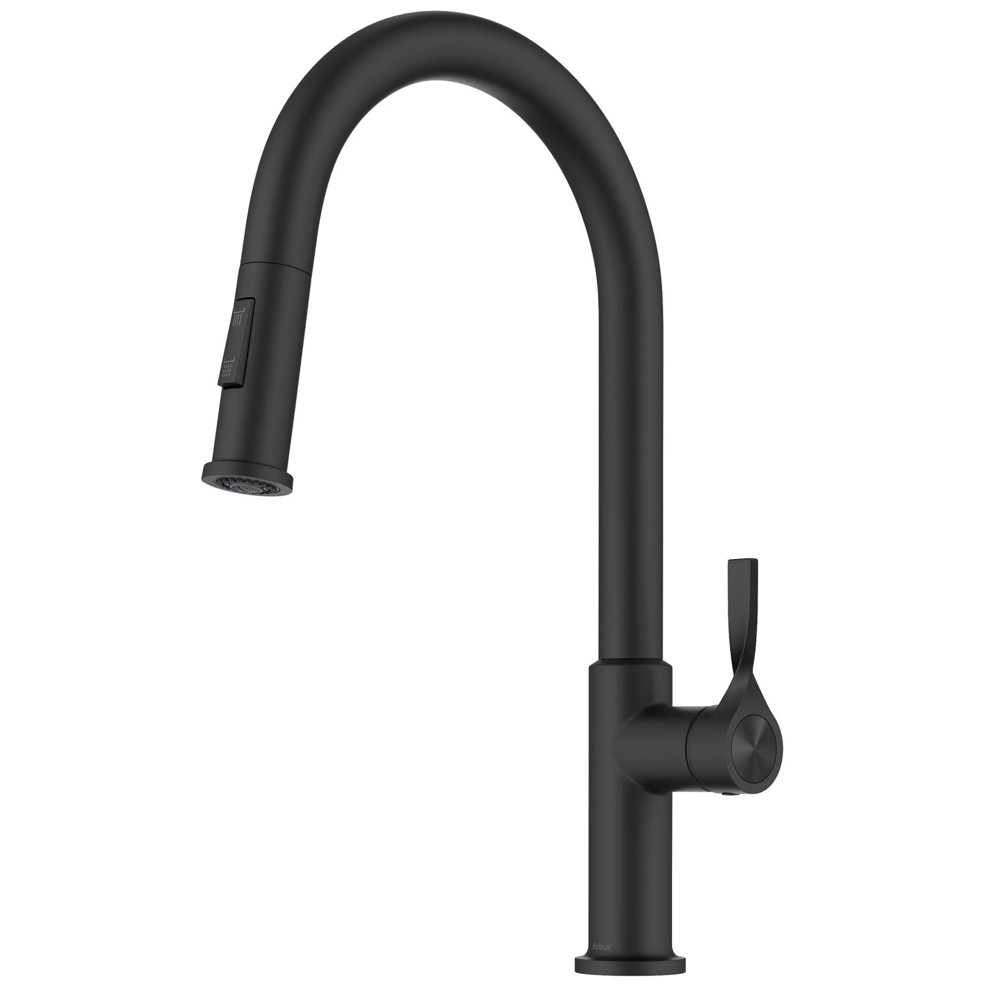 2-Function Single Handle Pull Down Kitchen Faucet in Matte Black