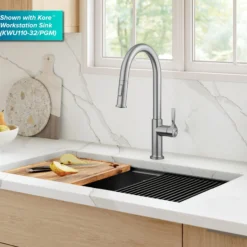 2-Function Single Handle Pull Down Kitchen Faucet in Spot-Free Stainless Steel