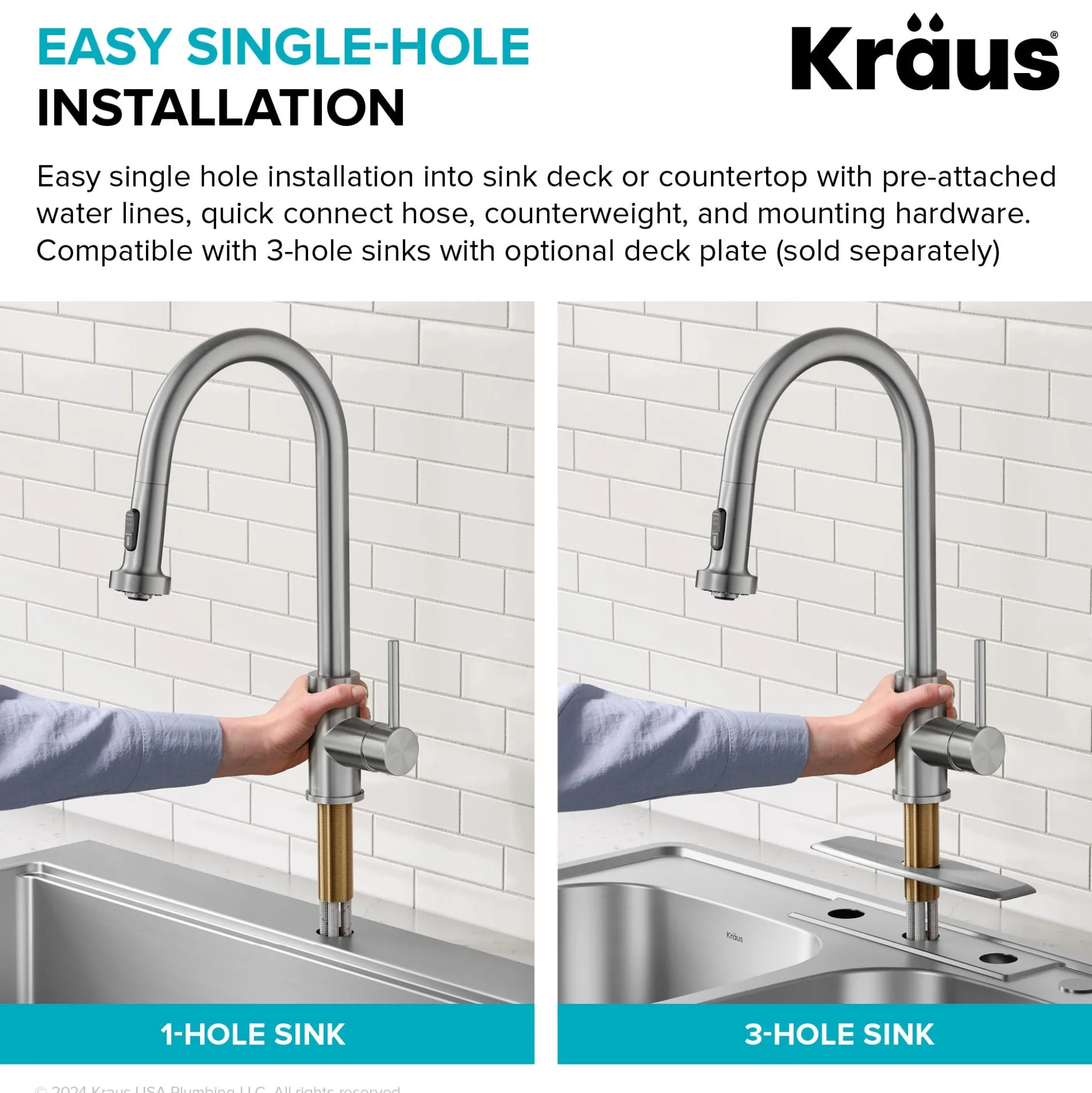 2-Function Single Handle Pull Down Kitchen Faucet in Matte Black