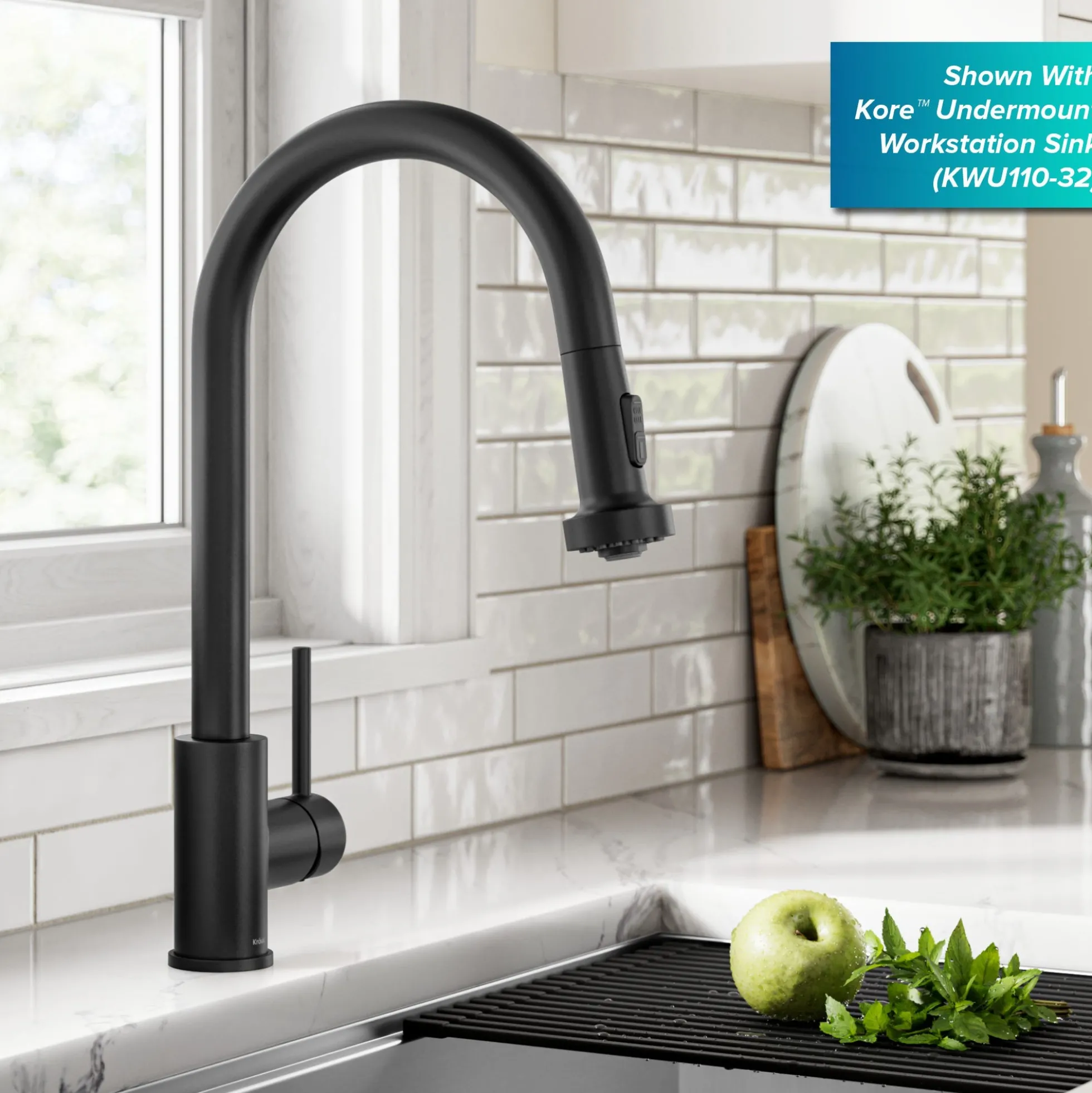 2-Function Single Handle Pull Down Kitchen Faucet in Matte Black