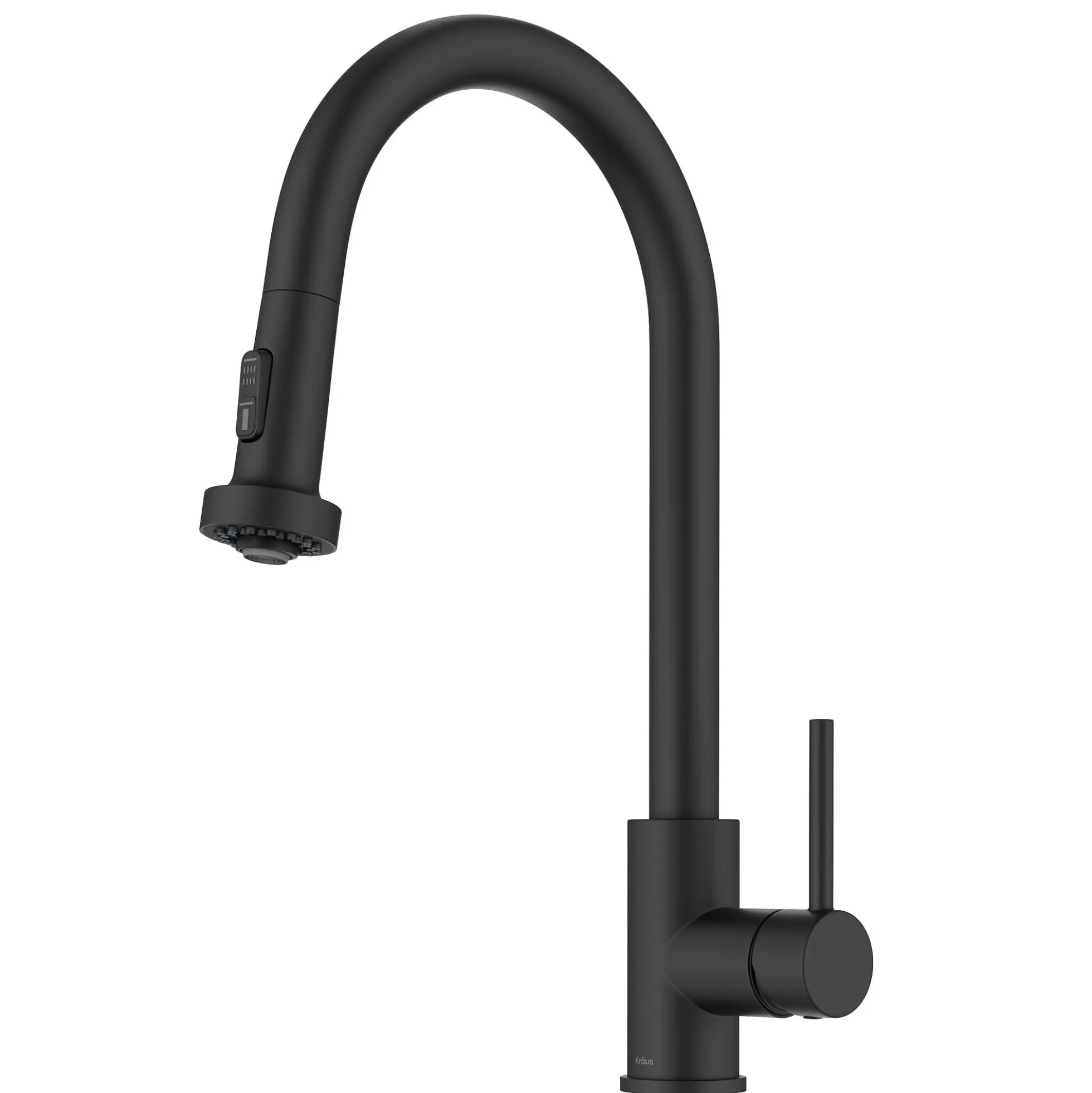 2-Function Single Handle Pull Down Kitchen Faucet in Matte Black