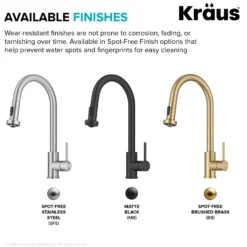 2-Function Single Handle Pull Down Kitchen Faucet in Spot-Free Brushed Brass