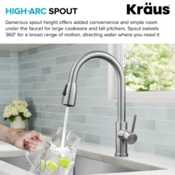 2-Function Single Handle Pull Down Kitchen Faucet in Spot-Free Stainless Steel