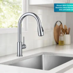 2-Function Single Handle Pull Down Kitchen Faucet in Chrome