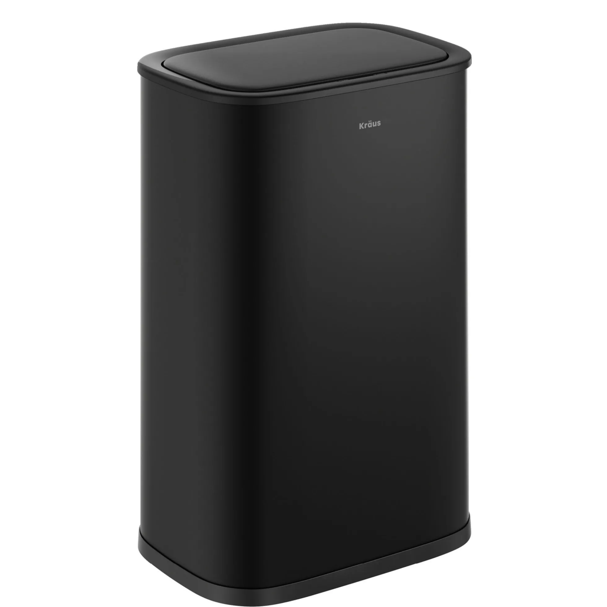 14.5 Gallon / 55 Liter Motion Sensor Kitchen Trash Can in Matte Black with Bag Securing Ring and Soft Close Lid