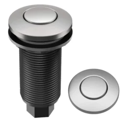 Garbage Disposal Air Switch Kitin Spot-Free Stainless Steel with Push Button, AC Adapter, Power Cord, and Air Tube Included