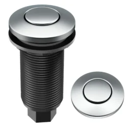Garbage Disposal Air Switch Kitin Chrome with Push Button, AC Adapter, Power Cord, and Air Tube Included