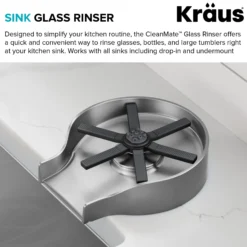 Glass Rinser for Kitchen Sink in Spot-Free Stainless Steel