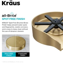 Glass Rinser for Kitchen Sink in Spot-Free Brushed Brass