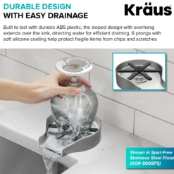 Glass Rinser for Kitchen Sink in Spot-Free Brushed Brass