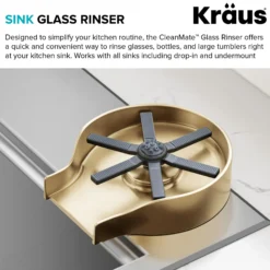 Glass Rinser for Kitchen Sink in Spot-Free Brushed Brass