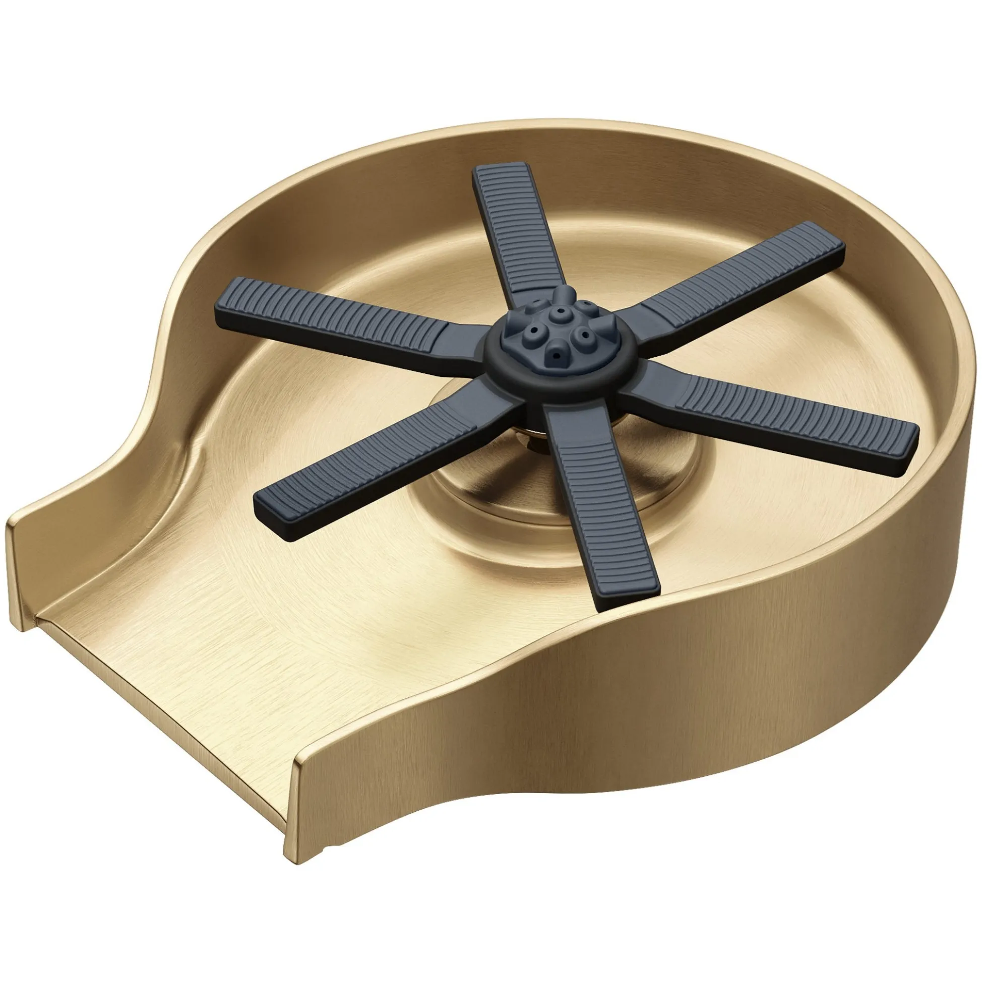 Glass Rinser for Kitchen Sink in Spot-Free Brushed Brass