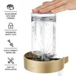 Glass Rinser for Kitchen Sink in Spot-Free Brushed Brass