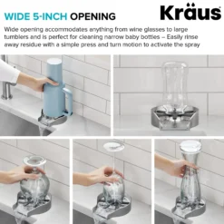 Glass Rinser for Kitchen Sink in Spot-Free Brushed Brass