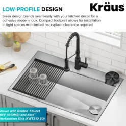 Glass Rinser for Kitchen Sink in Matte Black