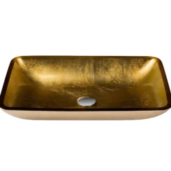 Gold Rectangular Glass Vessel 22