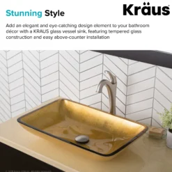 Gold Rectangular Glass Vessel 22