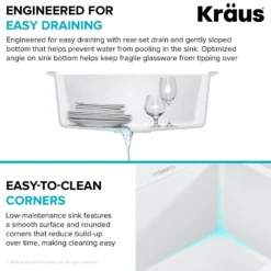 24” Granite Drop In / Undermount Single Bowl White Kitchen Sink