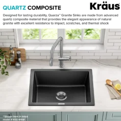 24” Granite Drop In / Undermount Single Bowl White Kitchen Sink