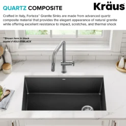 32” Granite Undermount Single Bowl White Kitchen Sink