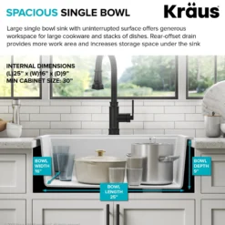 28” Granite Workstation Drop In Top Mount Single Bowl Kitchen Sink in Metallic Grey with Accessories