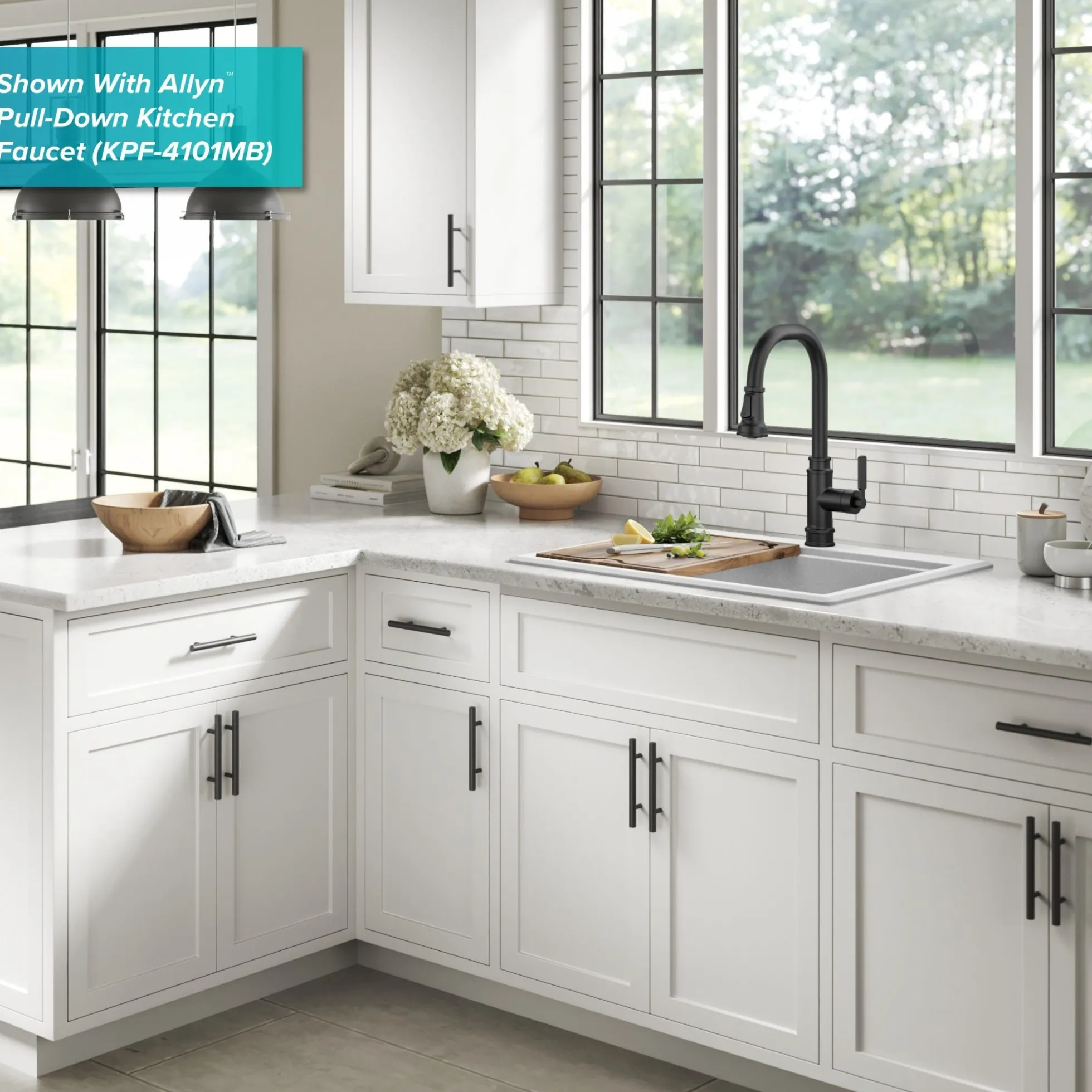 28” Granite Workstation Drop In Top Mount Single Bowl Kitchen Sink in White with Accessories