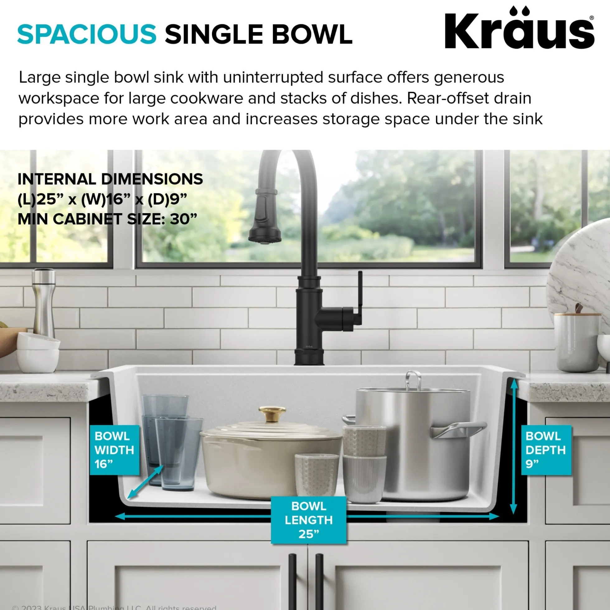 28” Granite Workstation Drop In Top Mount Single Bowl Kitchen Sink in White with Accessories