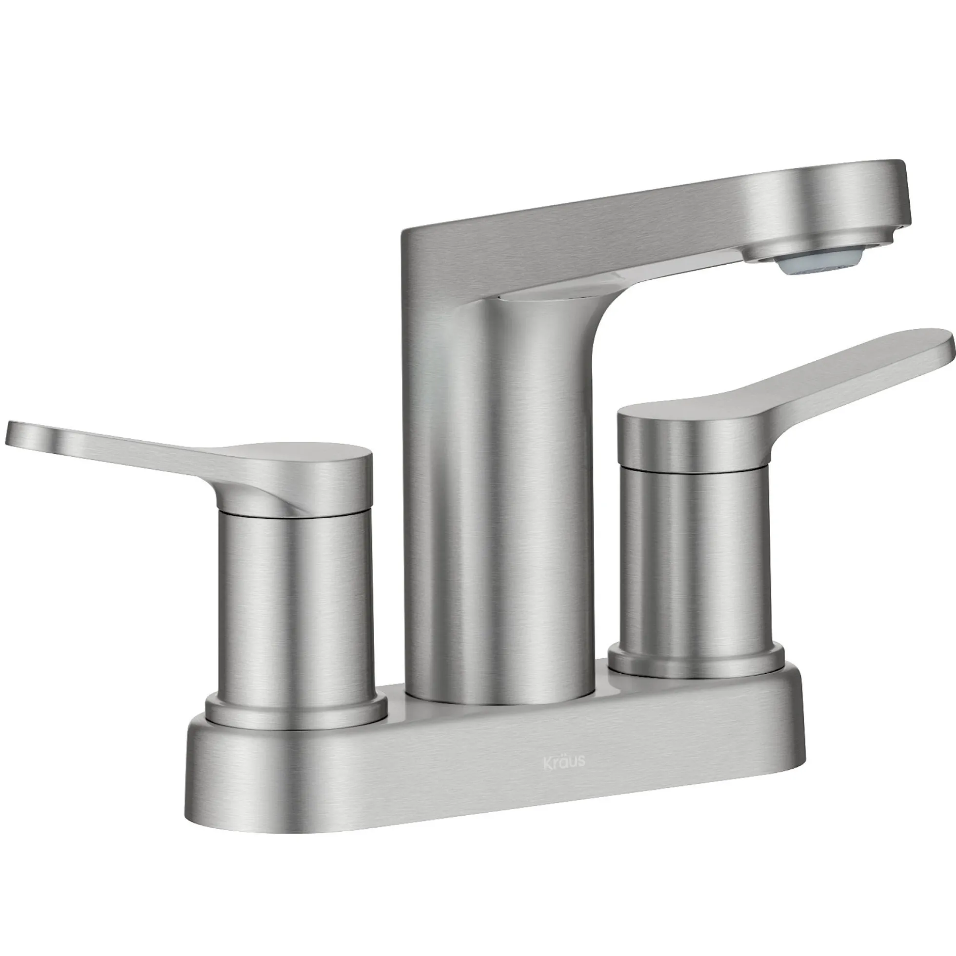 2-Handle 4-inch Centerset Bathroom Faucet in Spot-Free Brushed Nickelwith Pop Up Drain and Supply Lines