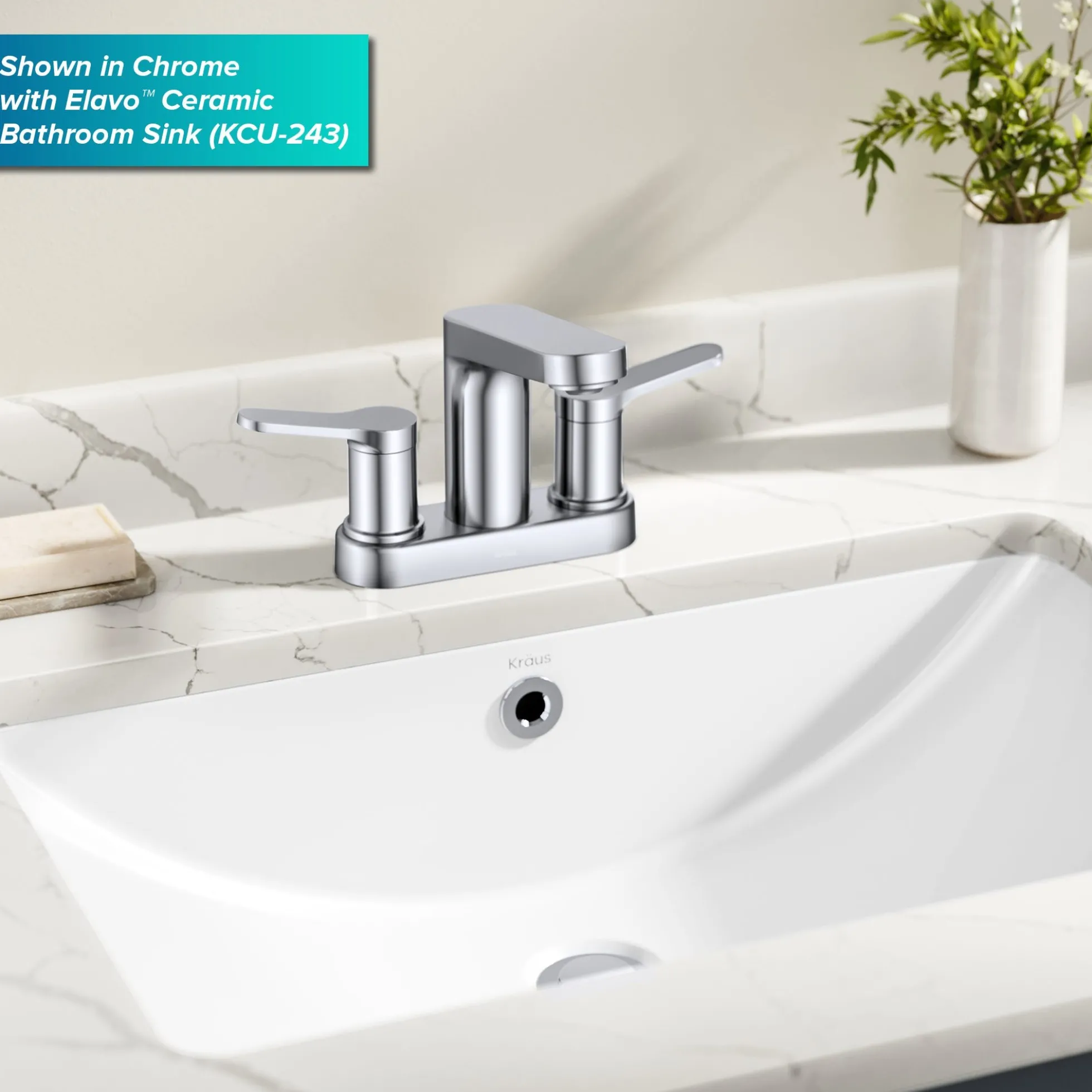 2-Handle 4-inch Centerset Bathroom Faucet in Spot-Free Brushed Nickelwith Pop Up Drain and Supply Lines